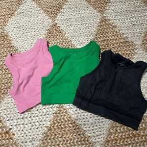 Aerie high neck longline sports bra workout top